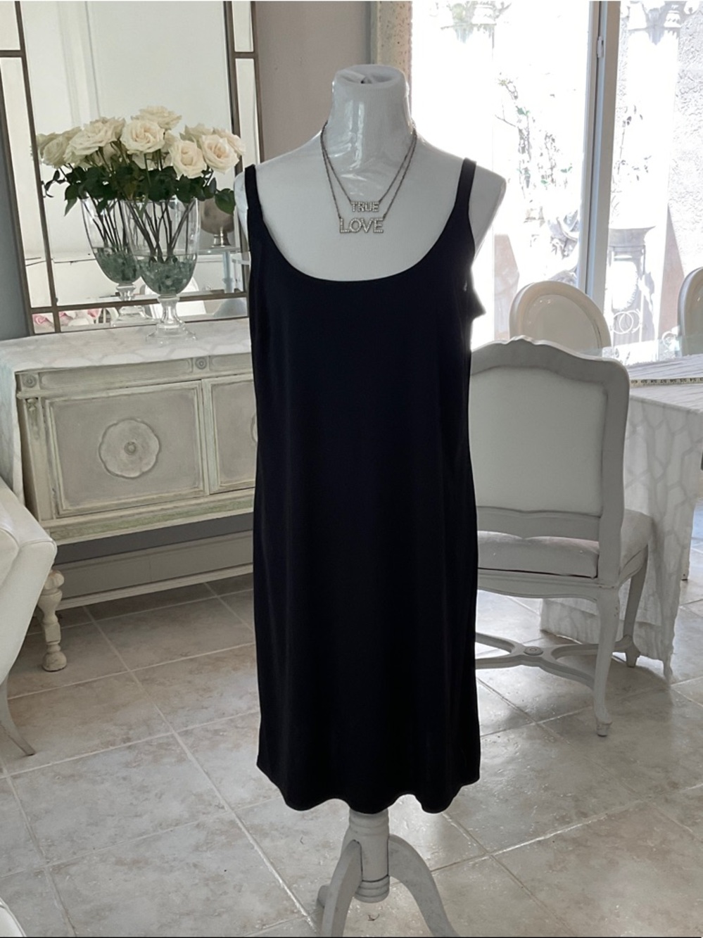 Lane Bryant Minimal Black Slip Dress with Thin Straps
